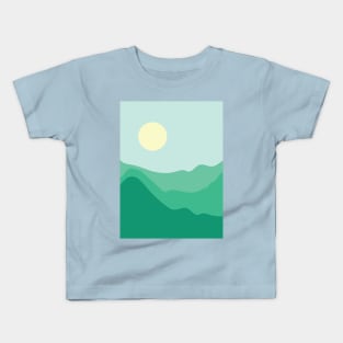 Pastel green hills art Kids T-Shirt